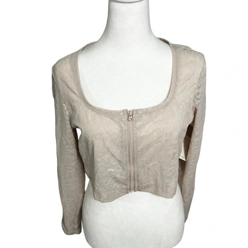 Victoria's Secret Zip Up Crop Top Light Pink leopard large - Picture 8 of 12